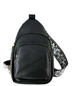 Fashion Guitar Strap Sling Bag Backpack AD768 BLACK